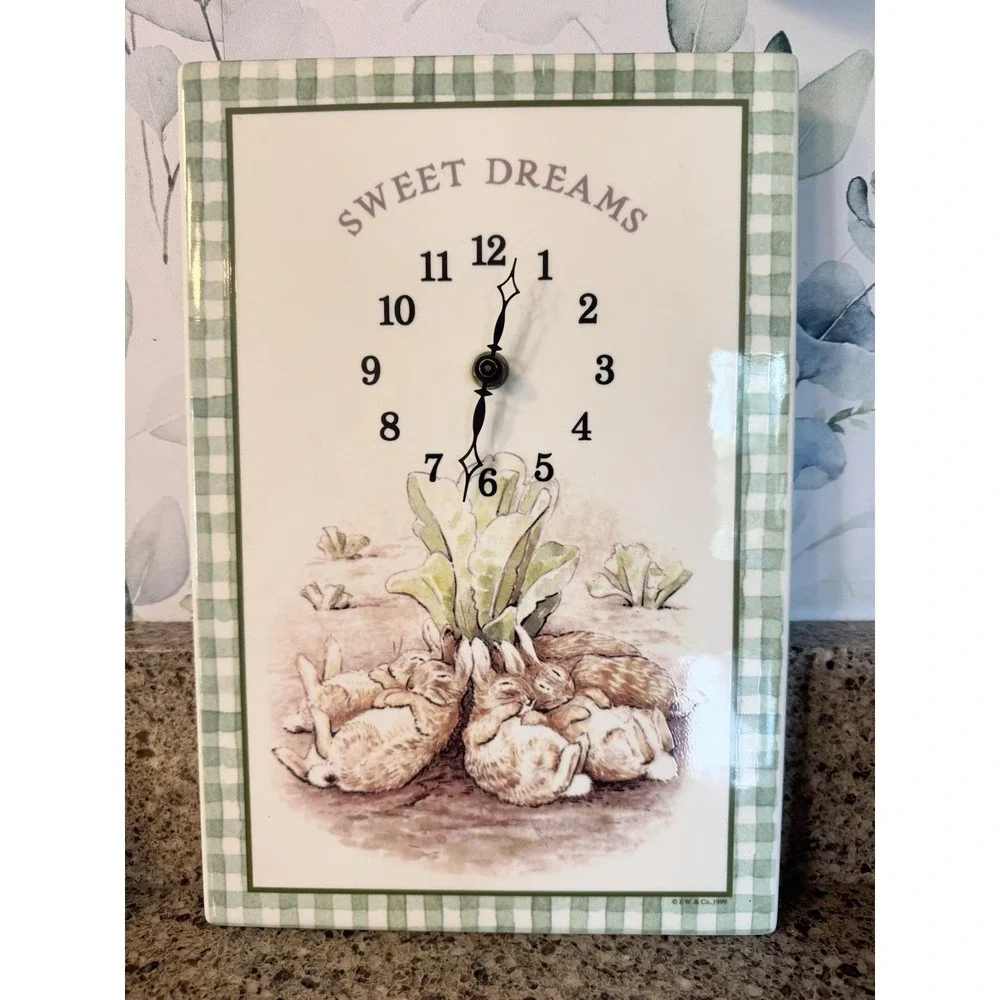 Lot 3 Beatrix Potter Peter Rabbit Nursery Clock VTG Hunca Munco Benjamin Bunny
